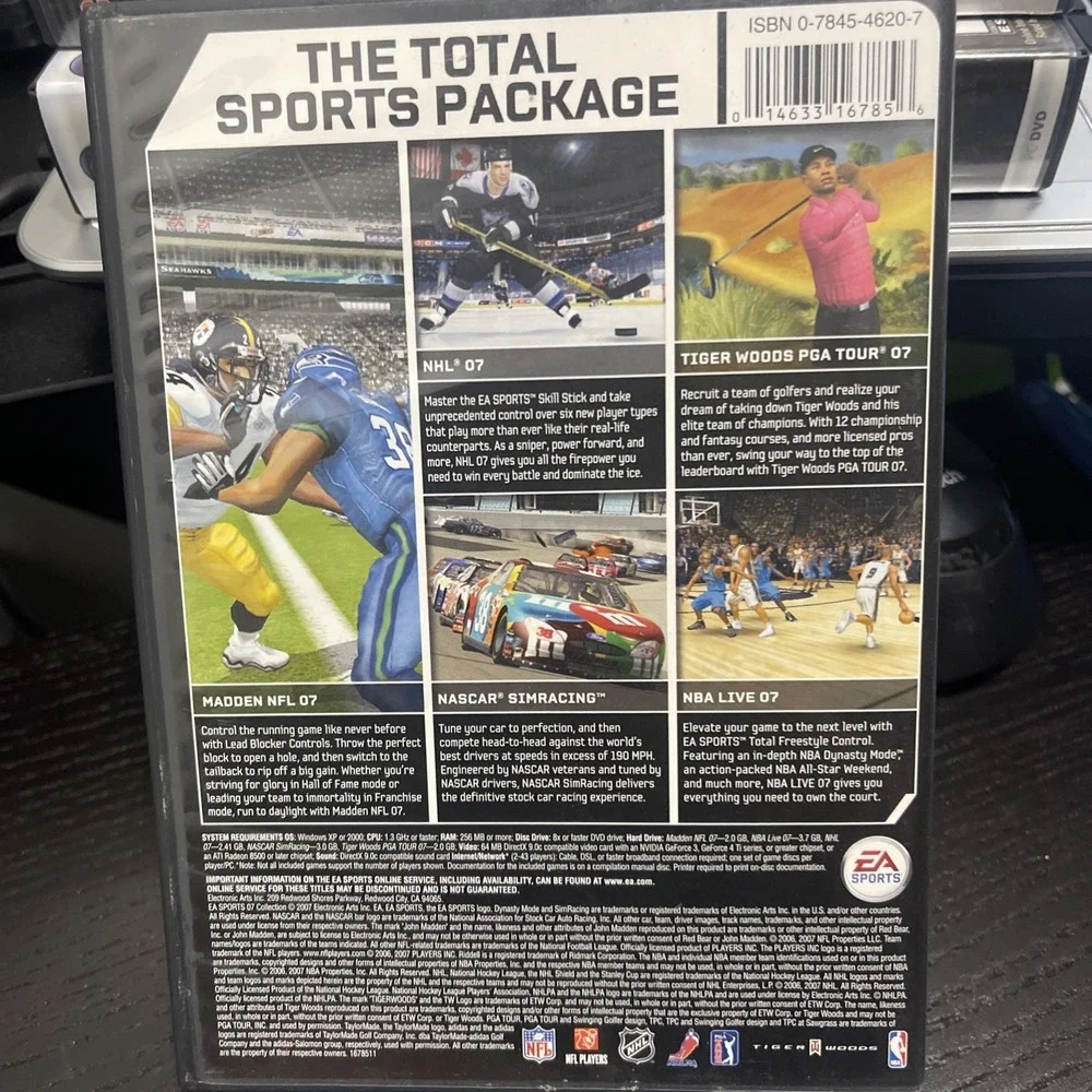 EA Sports 07 Collection (PC, 2007) NBA LIVE NHL MADDEN TIGER WOODS PGA No Nascar